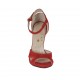 Scarpa aperta da donna con cinturino e plateau in camoscio rosso tacco 10 - Misure disponibili: 31