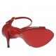 Zapato abierto para mujer con cinturon y plataforma en gamuza de color rojo tacon 10 - Tallas disponibles:  31