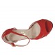 Scarpa aperta da donna con cinturino e plateau in camoscio rosso tacco 10 - Misure disponibili: 31