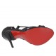 Scarpa aperta da donna con plateau e lacci in pelle nera tacco 10 - Misure disponibili: 31