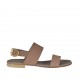 Woman's sandal in taupe leather heel 1 - Available sizes:  32