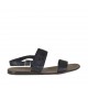 Sandalia para hombres en piel y piel imprimida negra - Tallas disponibles:  46, 47, 48, 49, 51, 52