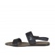 Sandalia para hombres en piel y piel imprimida negra - Tallas disponibles:  46, 47, 48, 49, 51, 52