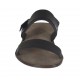 Sandalia para hombres en piel y piel imprimida negra - Tallas disponibles:  46, 47, 48, 49, 51, 52