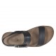 Sandalia para hombres en piel y piel imprimida negra - Tallas disponibles:  46, 47, 48, 49, 51, 52