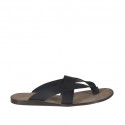 Chanclas de dedo para hombres en piel de color negro