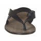 Chanclas de dedo para hombres en piel de color negro - Tallas disponibles:  47, 48, 52