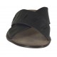 Men's slipper with two bands in black leather - Available sizes:  46, 47, 48, 51, 52