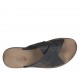 Chanclas para hombres con dos bandas en piel negra - Tallas disponibles:  46, 47, 48, 51, 52