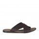 Chanclas para hombres en piel marron oscura - Tallas disponibles:  46, 47, 48, 50, 51, 52