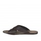 Chanclas para hombres en piel marron oscura - Tallas disponibles:  46, 47, 48, 50, 51, 52