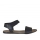 Sandale pour hommes avec fermeture velcro en cuir noir - Pointures disponibles:  47, 48, 50, 51, 52