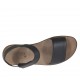 Men's sandal with velcro strap in black leather - Available sizes:  47, 48, 50, 51, 52
