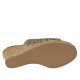 Woman's open mules in taupe laminated pierced suede with platform and wedge heel 6 - Available sizes:  42