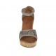 Scarpa aperta da donna con cinturino e plateau in camoscio e camoscio forato taupe zeppa 8 - Misure disponibili: 43