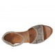 Chaussure ouverte pour femmes avec courroie et plateforme en daim et daim perforé taupe talon compensé 8 - Pointures disponibles:  43