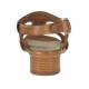 Sandale pour femmes en cuir perforé brun clair talon 3 - Pointures disponibles:  42