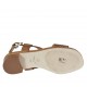Sandale pour femmes en cuir perforé brun clair talon 3 - Pointures disponibles:  42