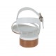 Sandale pour femmes avec courroie et application en cuir blanc talon 2 - Pointures disponibles:  32