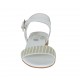Woman's strap sandal with appliqué in white leather heel 2 - Available sizes:  32