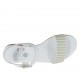 Sandalia para mujer con cinturon y aplique en piel blanca tacon 2 - Tallas disponibles:  32