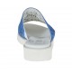 Woman's open mules in blue pierced suede wedge heel 2 - Available sizes:  43