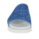 Sabot aperto da donna in camoscio forato blu zeppa 2 - Misure disponibili: 43