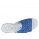 Sabot aperto da donna in camoscio forato blu zeppa 2 - Misure disponibili: 43