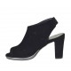 Sandale fermée pour femmes avec elastique et plateforme en daim perforé noir talon 8 - Pointures disponibles:  32, 42