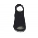 Sandalia con parte frontal alta para mujer con elastico y plataforma en gamuza perforada negra tacon 8 - Tallas disponibles:  32, 42