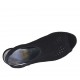 Woman's highfronted sandal with elastic and platform in black pierced suede heel 8 - Available sizes:  32, 42