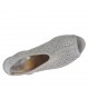 Sandalo accollato da donna con elastico e plateau in camoscio forato grigio tacco 8 - Misure disponibili: 43, 45