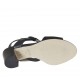 Sandalo con elastico e fibbia da donna in pelle nera tacco 6 - Misure disponibili: 42