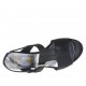 Sandalo con elastico e fibbia da donna in pelle nera tacco 6 - Misure disponibili: 42