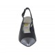 Chanel da donna con finta cerniera in pelle nera e pelle laminata grigia tacco 6 - Misure disponibili: 32, 43