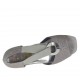Scarpa aperta da donna in pelle stampata glitterata grigio con elastico e anello metallico zeppa 3 - Misure disponibili: 32, 45