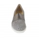 Scarpa accollata da donna con elastico in camoscio forato grigio e pelle laminata argento zeppa 4 - Misure disponibili: 42, 43, 45