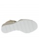 Sandale pour femmes avec fermeture velcro en cuir rose poudre talon compensé 4 - Pointures disponibles:  42