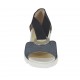 Scarpa aperta da donna in pelle stampata bianca e nera con elastico e anello metallico zeppa 4 - Misure disponibili: 42
