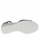 Zapato abierto para mujer con elastico y anillo metalico en piel imprimida blanca y negra cuña 4 - Tallas disponibles:  42