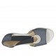 Zapato abierto para mujer con elastico y anillo metalico en piel imprimida blanca y negra cuña 4 - Tallas disponibles:  42