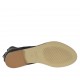Scarpa aperta infradito da donna con cerniera e lacci in pelle nera tacco 1 - Misure disponibili: 42
