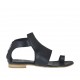 Scarpa aperta infradito da donna con cerniera in pelle nera tacco 1 - Misure disponibili: 42