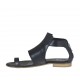 Scarpa aperta infradito da donna con cerniera in pelle nera tacco 1 - Misure disponibili: 42