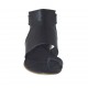 Scarpa aperta infradito da donna con cerniera in pelle nera tacco 1 - Misure disponibili: 42