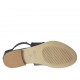 Zapato de dedo abierto con cremallera en piel de color negro tacon 1 - Tallas disponibles:  42