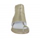 Zapato de dedo abierto con cremallera en piel laminada platino tacon 1 - Tallas disponibles:  33, 34, 42