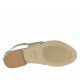 Scarpa aperta infradito da donna con cerniera in pelle laminata platino tacco 1 - Misure disponibili: 33, 34, 42