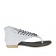 Scarpa aperta infradito da donna con cerniera e lacci in pelle bianca tacco 1 - Misure disponibili: 33, 42, 43, 44