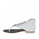 Woman's thong open shoe with laces and zipper in white leather heel 1 - Available sizes:  33, 42, 43, 44
